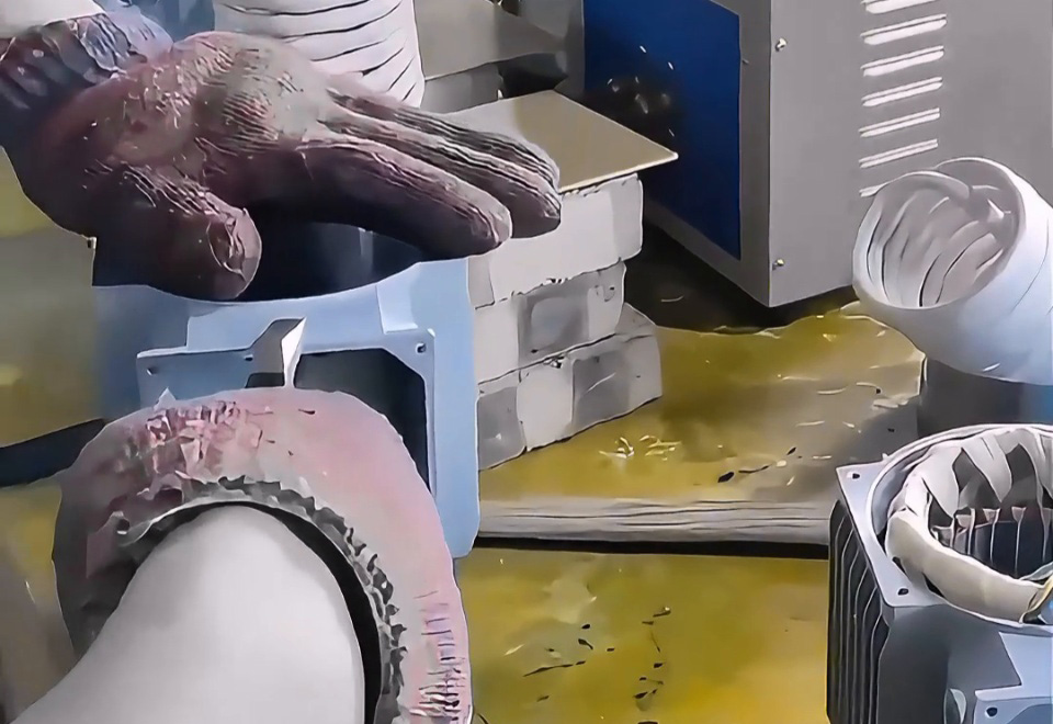 電機鋁殼熱裝配現場直擊 海拓高頻機助力高效生產